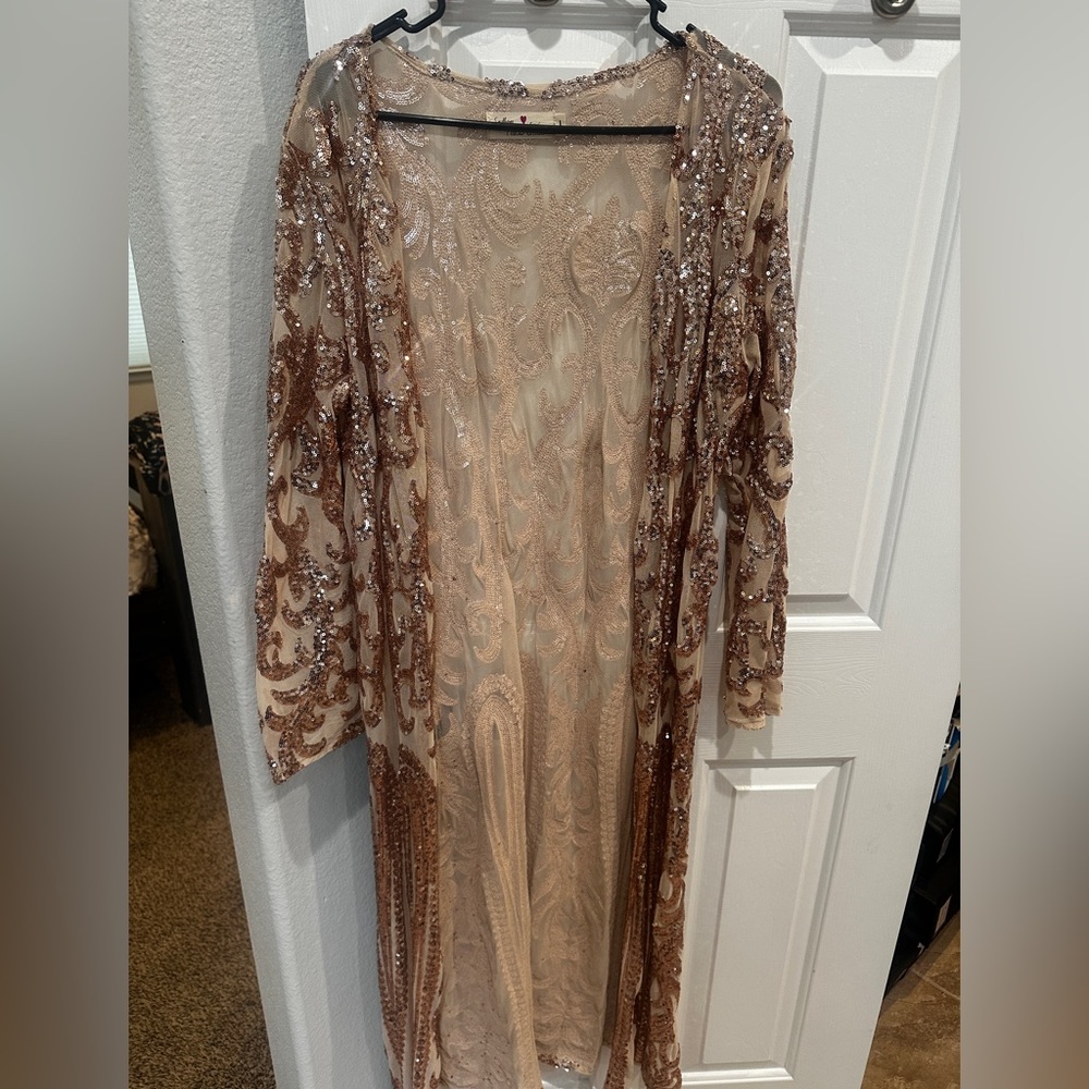 Rose Gold Sequin Duster